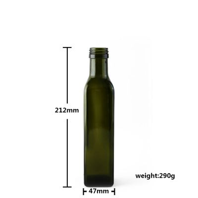 Food grade olive oil square glass bottle 250ml 