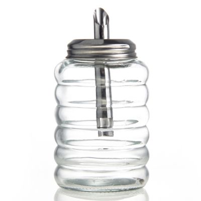 Factory wholesale condiment spice glass bottle pepper shakers with stainless steel Lid 