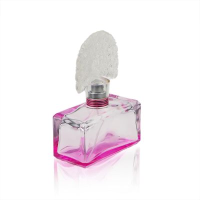 Luxury empty gradient color cosmetics packaging perfume spray glass bottle 80ml wholesale 