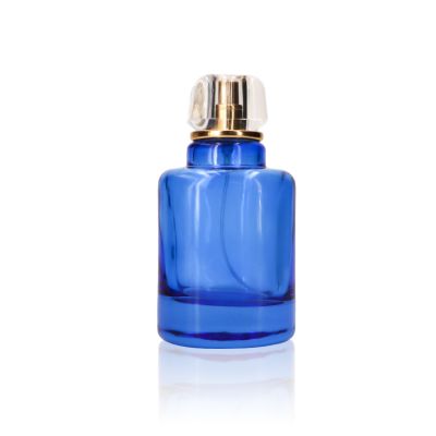 110ml Round blue empty customized logo perfume bottle 