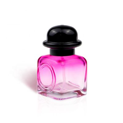 30ml Cube Shape Perfume Glass Spray Bottle with Stylish Hat Cap wholesale