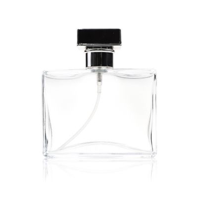 100ml square glass perfume bottle with silver cap 