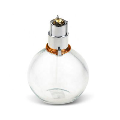 Factory Sale 100ml Round Ball Shaped Atomizer Perfume Glass Bottle With Unique Design Cap 