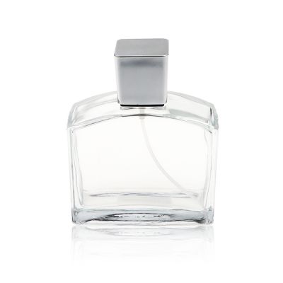Women or men vintage square shaped 100ml glass perfume bottle 