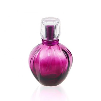 Customized 100ml Spherical Glass Perfume Bottle Purple Glass Spray Perfume Bottles 