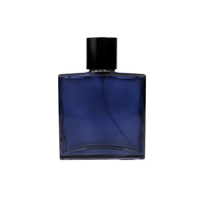 Square blue transparent 110ml high-end perfume bottle 