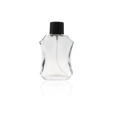 Transparent Rectangle 100ml with Plastic Cap Glass Perfume Bottle 