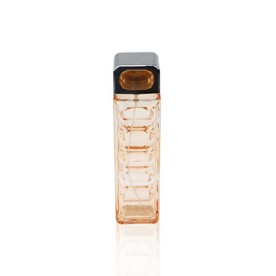 Tall And Slim Square 110ml Pink Glass Bottle Rectangular Shape Spray Perfume Bottles 