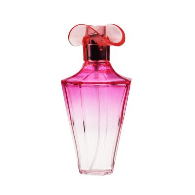 100ml Clear Red New unique design glass perfume bottle for perfume 