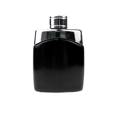 Silver lid with black glass perfume bottle 