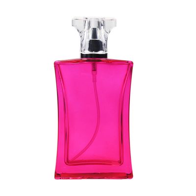 Luxury rectangle red perfume bottles 90ml glass 