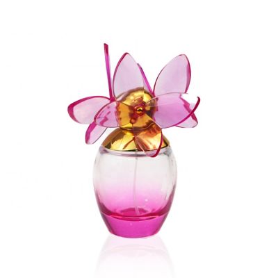 Creative 55ml Pink Perfume Bottle With Flower Shaped Cap 