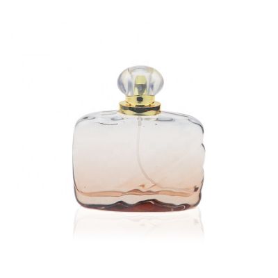 100ml Glamorous Round shoulder pink flat glass perfume bottle 