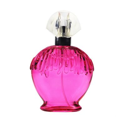 100ml Round Shape Red Glass Spray Perfume Bottle wholesale 