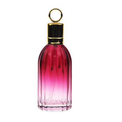 Manufacturer high quality glass bottle for perfume with pull ring shape cap 50ml 