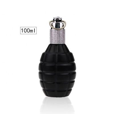 Factory supply 100ml custom design boom hand grenade clear glass perfume bottle 