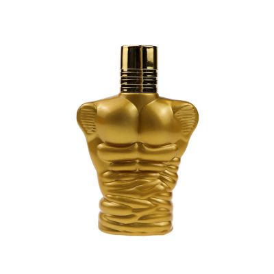 70ml men body gold perfume bottle with crimp spray 