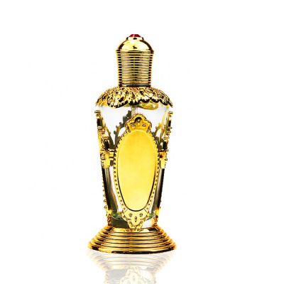Unique Fancy Design 80ml Golden Bottle Arab Dubai Style Perfume Packaging Bottles 