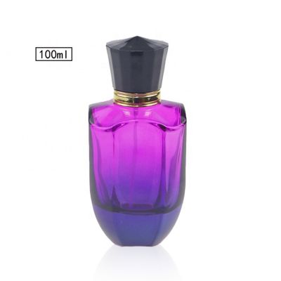 High-quality Customized 100ml Square Gass Purple Perfume Bottle 