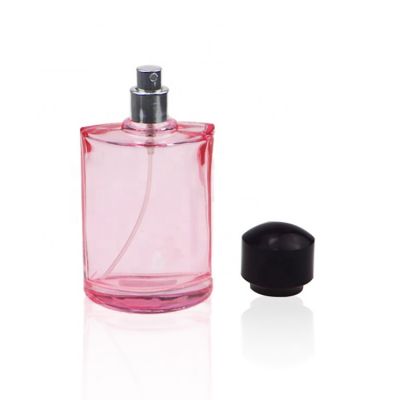 Factory Supply 85ml Pink Half Round Shape Glass Perfume Bottle For Sale 