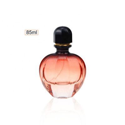 85ml Heart Shaped Perfume Bottle Gradient Light Red Color With Perfume Sprayer 