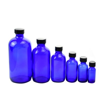 In STOCK Round Cobalt Blue Boston Essential Oil Liquid Medicine 