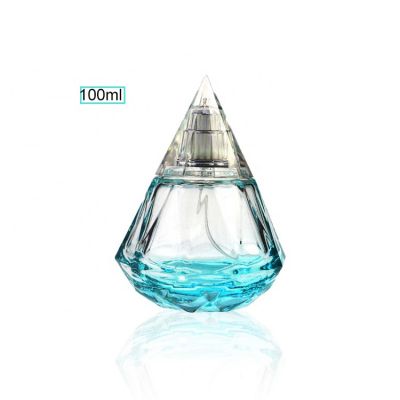 Beautiful Romantic 100ml Spray Perfume Glass Bottle Clear Blue Teardrop Drop-shaped Glass Perfume Bottle 