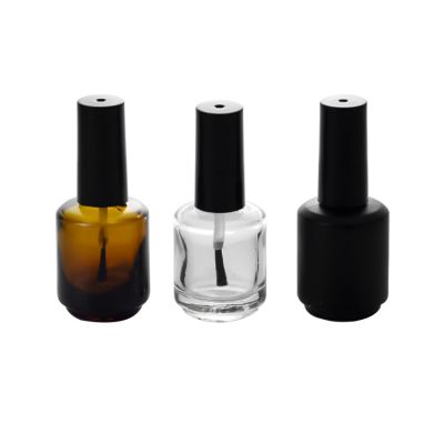 15ml amber clear black empty glass uv gel nail polish bottle with brush glass nail polish bottle 