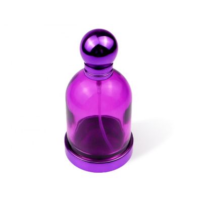 Attractive Cage Shape 100ml Round Shape Purple Glass Spray Bottle 
