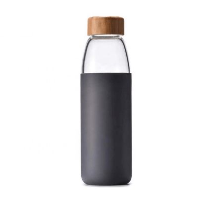 unique 500ml durable Borosilicate Glass Water Bottle with Bamboo Lid