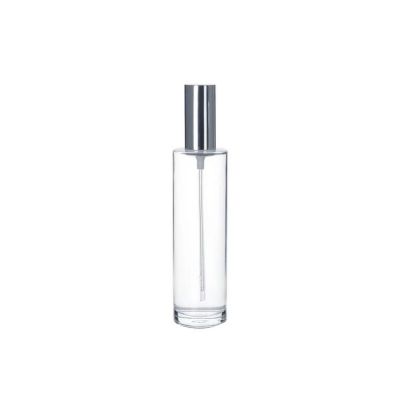 100ml cylinder shapeperfume glass bottle with aluminum cap 