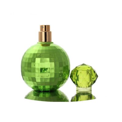 50ml green bulb round shape glass perfume bottle 