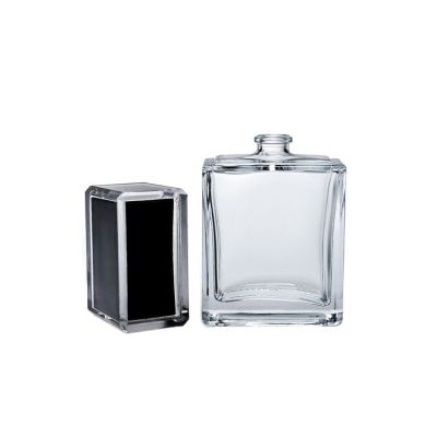 50ml square empty bottle of perfume with black cap 