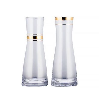 Wholesale Clear 24k Gold Luxury Decoration Flower Glass Wedding Vases