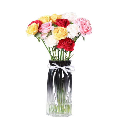 wholesale stocked round Nordic coloured decorate flower vase glass for home decor