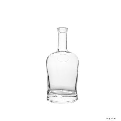 Thick Bottom 700ml Crystal Clear Glass Bottle for Gin Spirit Liquor 