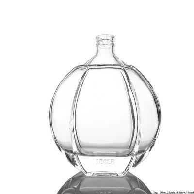 Flat Shape Super Flint 1000ml Xo Brandy Glass Bottle Wholesale 