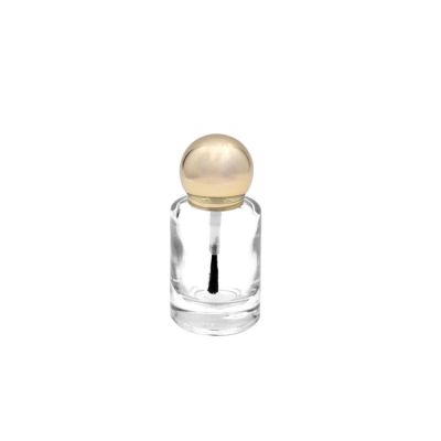 empty 11ml gel nail polish round glass bottles with gold electroplated top nail for gel nail polish 