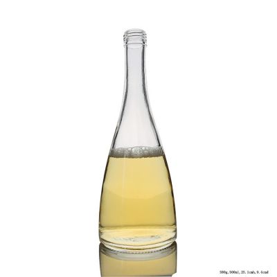 Cone Shape 500ml Empty Glass Liquor Bottle for Gin Rum Alcohol 