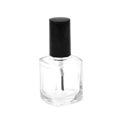 15ml square flint nail glass bottle with brush cap wholesale