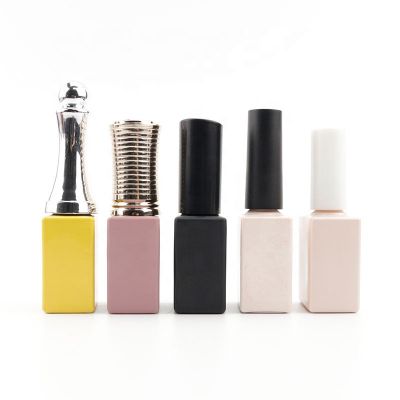 Spot supply of high quality 15ml square transparent nail polish bottle supports customized high quality and favorable price
