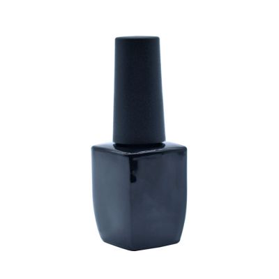 10ml square black printing round nail polish bottle for uv gel nail polish 