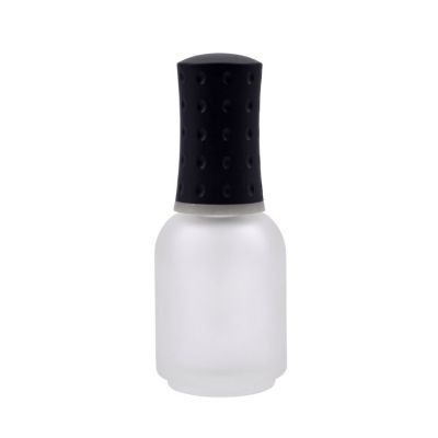 15ml frosted empty enamel glass bottle for nail polish design with cap and flat brush