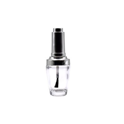 15ml ball shape empty enamel glass bottle for nail polish design with cap and flat brush 