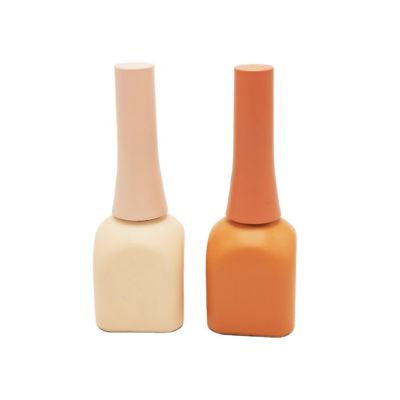 High quality luxury 13ml empty square shaped uv gel nail polish oil glass bottle with cap and brush 