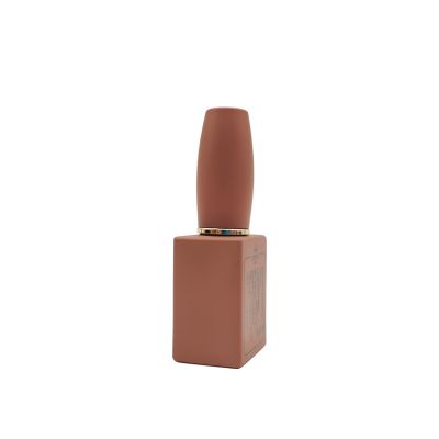 Popular Cosmetic Use 15ml Amber Brown Nail Varnish Bottle With Plastic Dome Cap