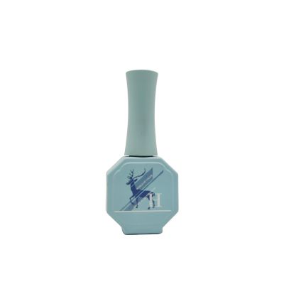 15ml light green/blue nail polish glass bottle empty with brush 