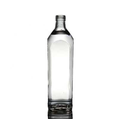 Square cooking oil glass bottle juice vodka bottle with screw cap 