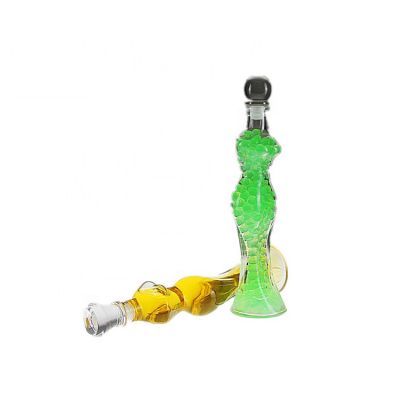 300ml body shaped sexy glass bottle with glass cap 