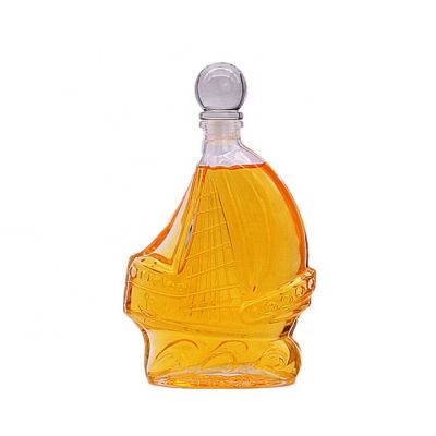 custom 500ml sailboat shaped empty glass spirit bottle 
